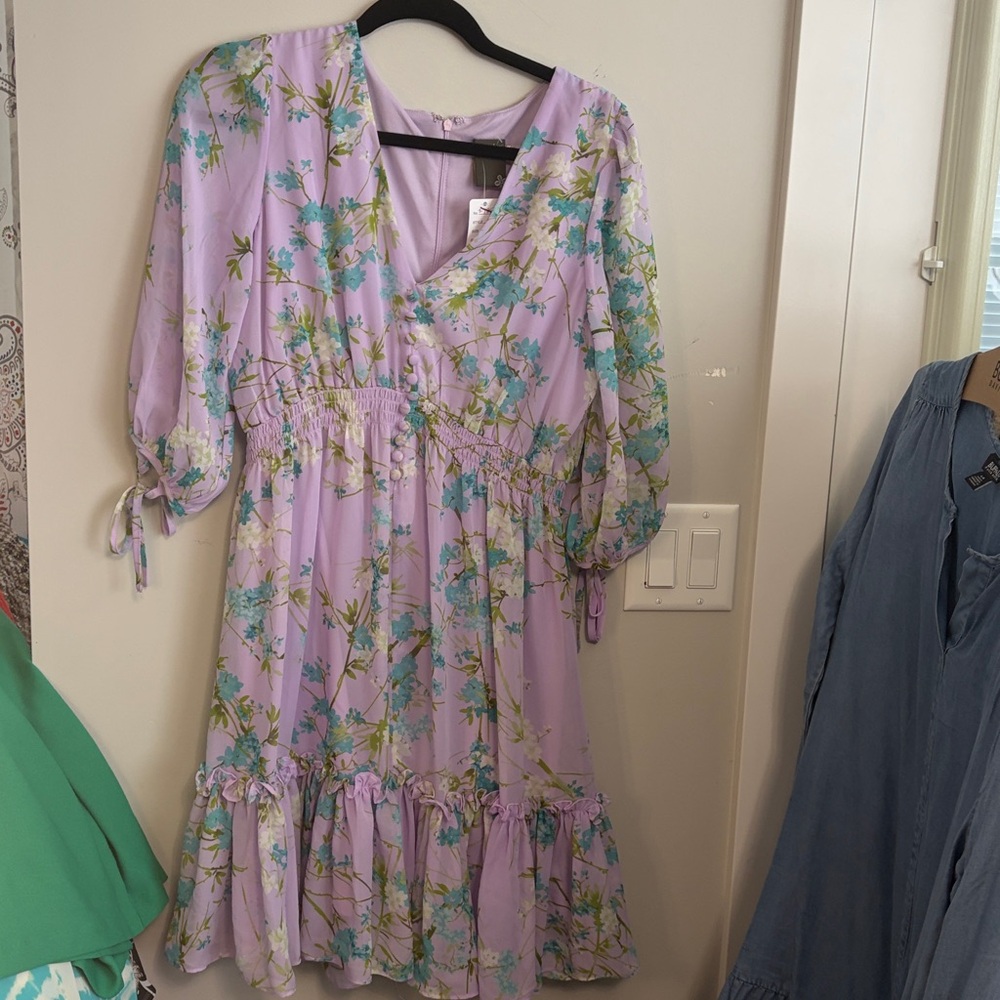 Purple Floral Summmer Dress